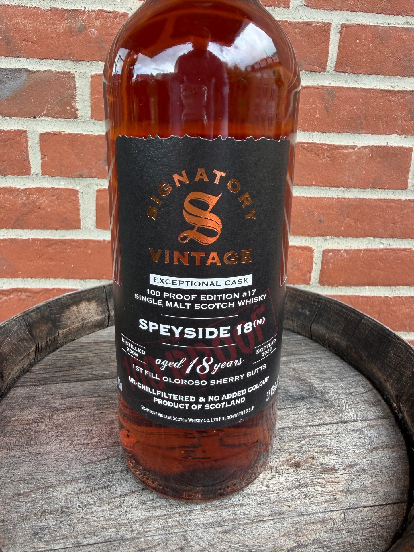 Speyside 2008 18 år (M) #17 100 Proof Exceptional Cask Signatory