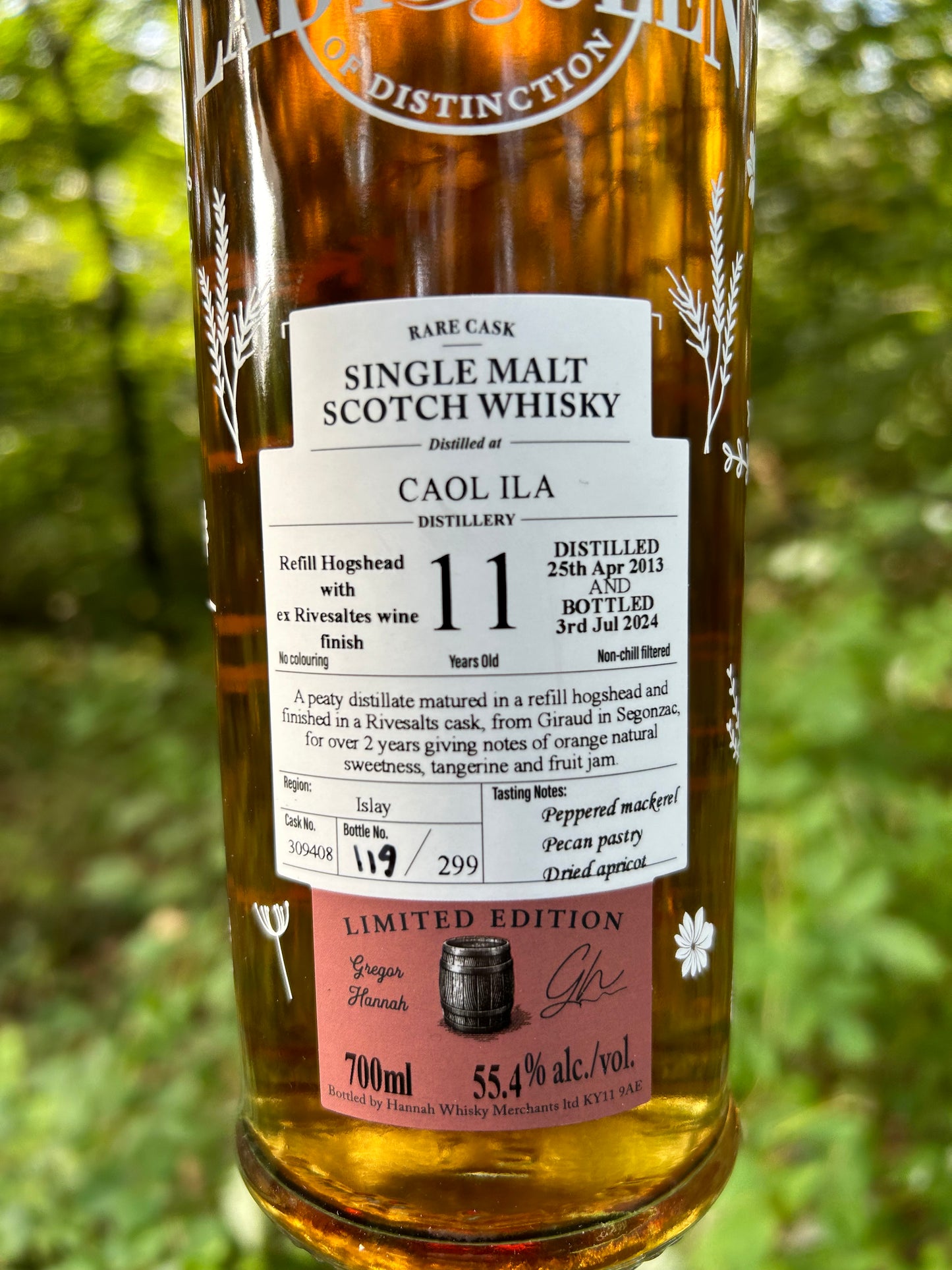 Caol ila, 11 år 55,4% 2013 Rivesaltes Finish Lady of the Glen