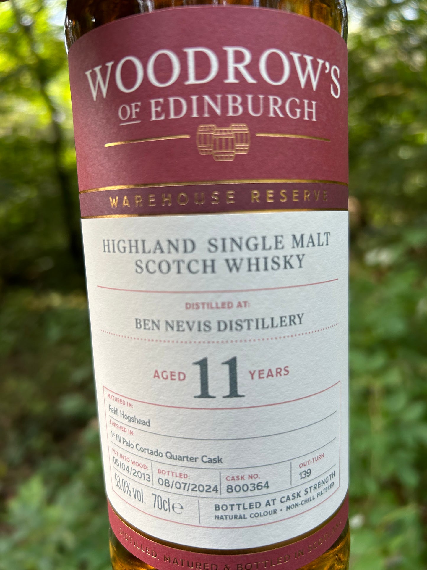 Ben Nevis, 2013 11 år 53.0% Palo Cortado sherry  Woodrow´s of Edinburgh