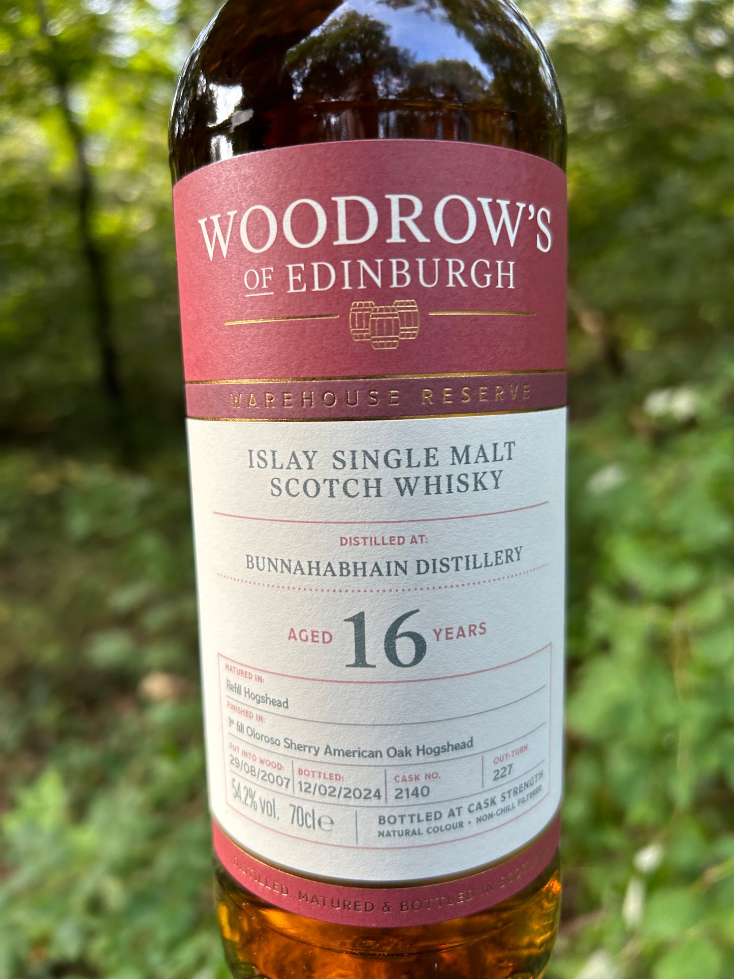 Bunnahabhain, 2007 16 år 54.2% Oloroso Woodrow´s of Edinburgh