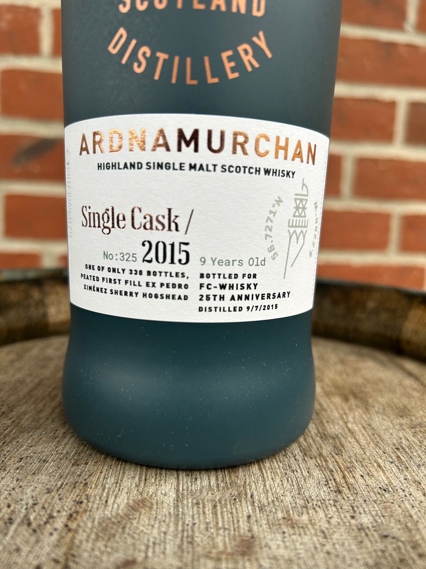 Ardnamurchan 2015 9 år 57,8% PX peated FC 25TH Anniversary