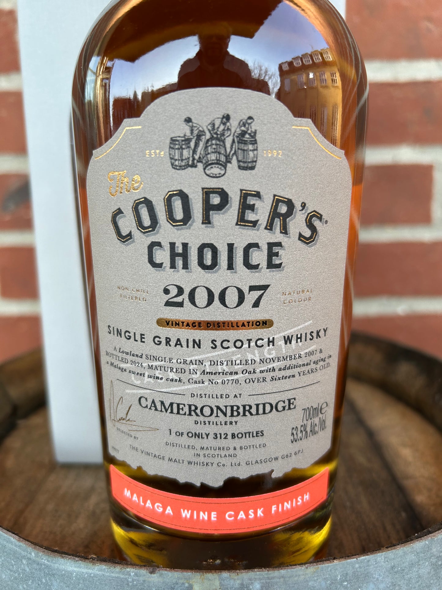 Cameronbridge 2007 16 år 53,5% Malaga Wine Cask Finish - Cooper's Choice