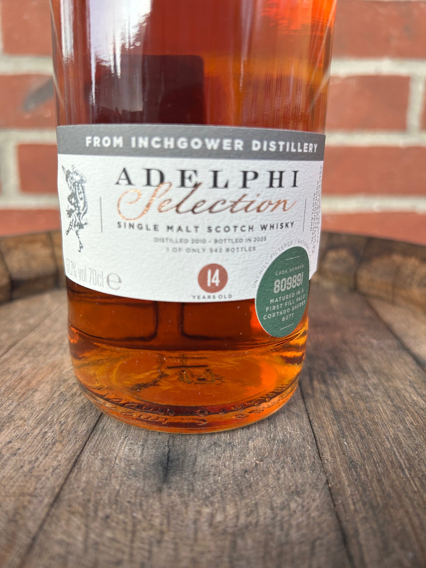 Inchgower 2010 14 år 57,7% Palo Cortado Adelphi