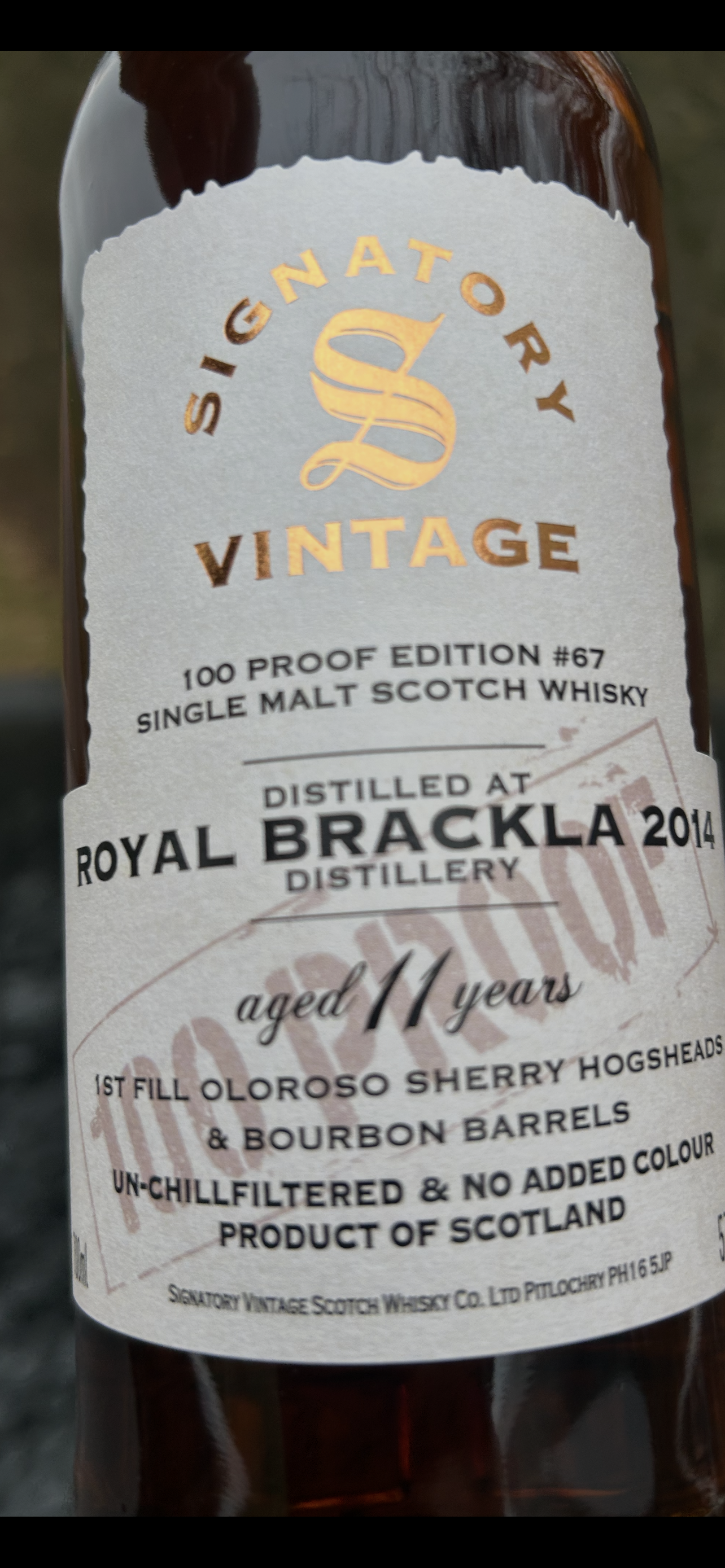 Royal Brackla 2014 11 år 57,1% 100 #67 Proof Signatory