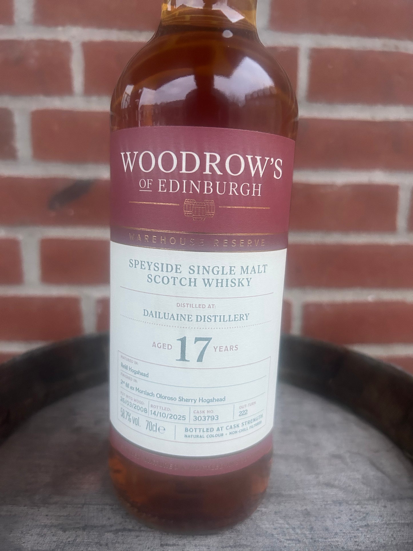 Dailuaine 2008 17 år 58,7% Woodrow’s