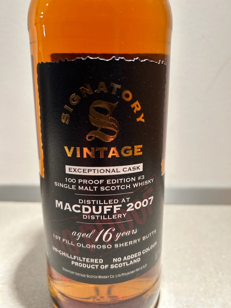 Macduff 2007 16 år 57,1% 100 Proof Exceptinal Cask