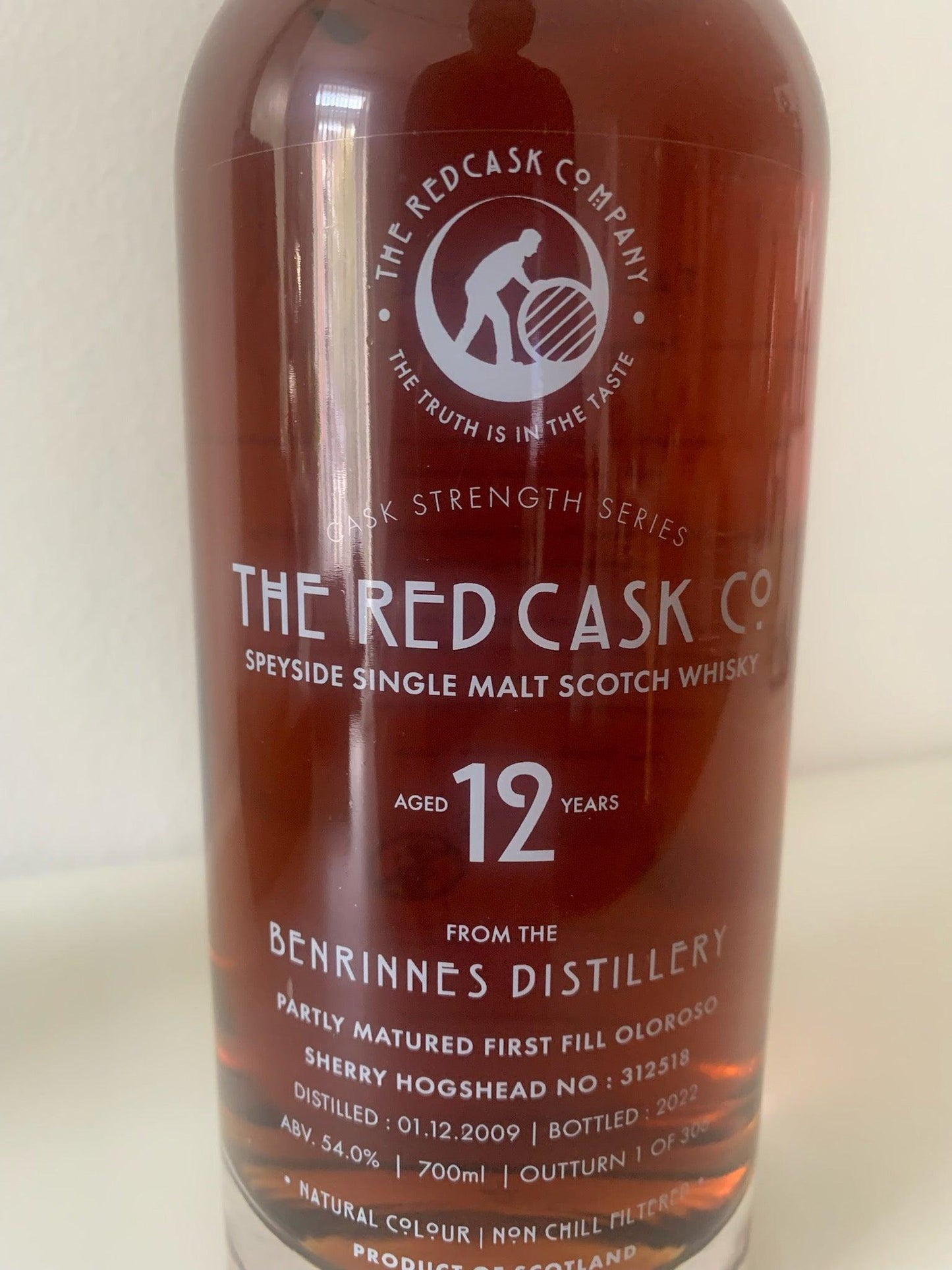 Benrinnes 12 år 54,0%, 1st Fill Oloroso Sherry Finish Cask Strength.