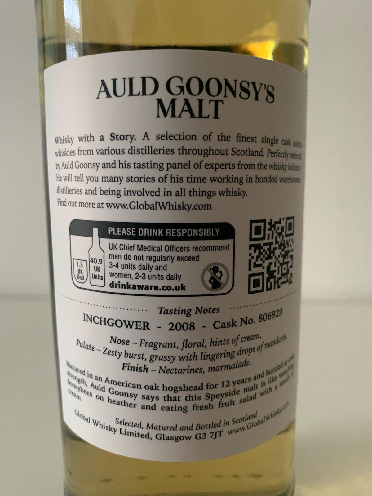 Inchgower 12 år 58,4% cask nr. 806929.cask strength. whisky By Rauff & Fagerberg