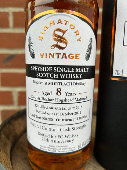 Mortlach 2016 8 år 60,5%FC Whisky 25th Anniversary Single Speyside Malt Scotch Whisky Signatory