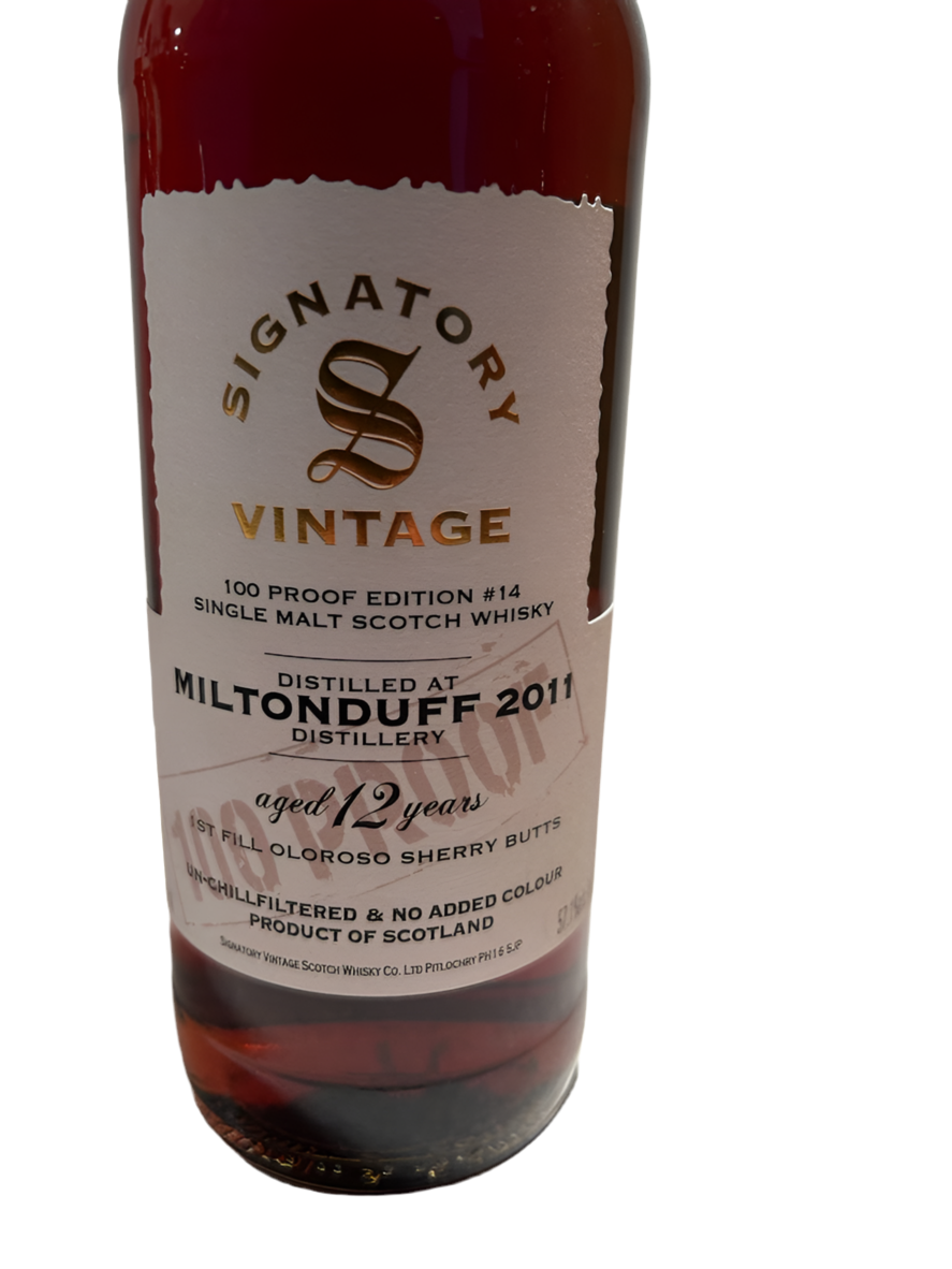 Miltonduff 12 år  57,1% 100 Proof Signatory