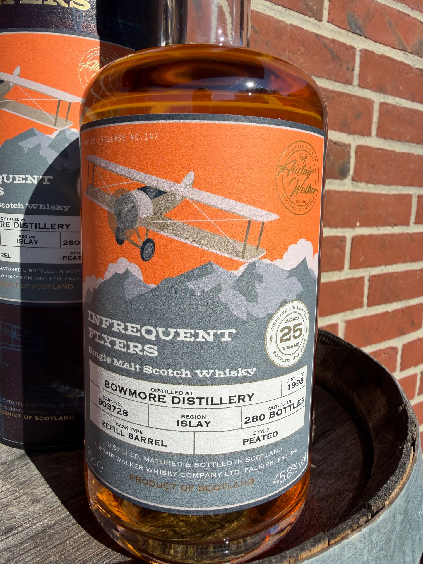 Bowmore 1998 25 år  45.8% Infrequent Flyers