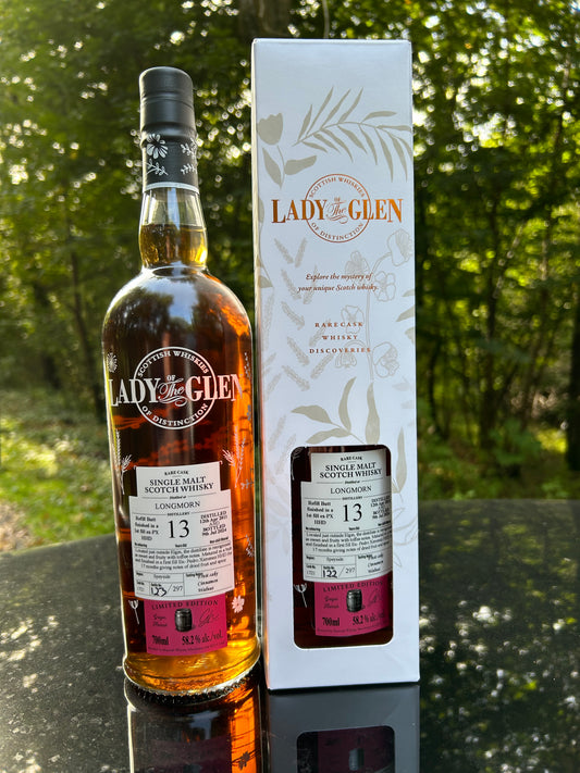 Longmorn 13 år  2011  58,2% Pedro Ximenez Finish Lady of the Glen&nbsp;