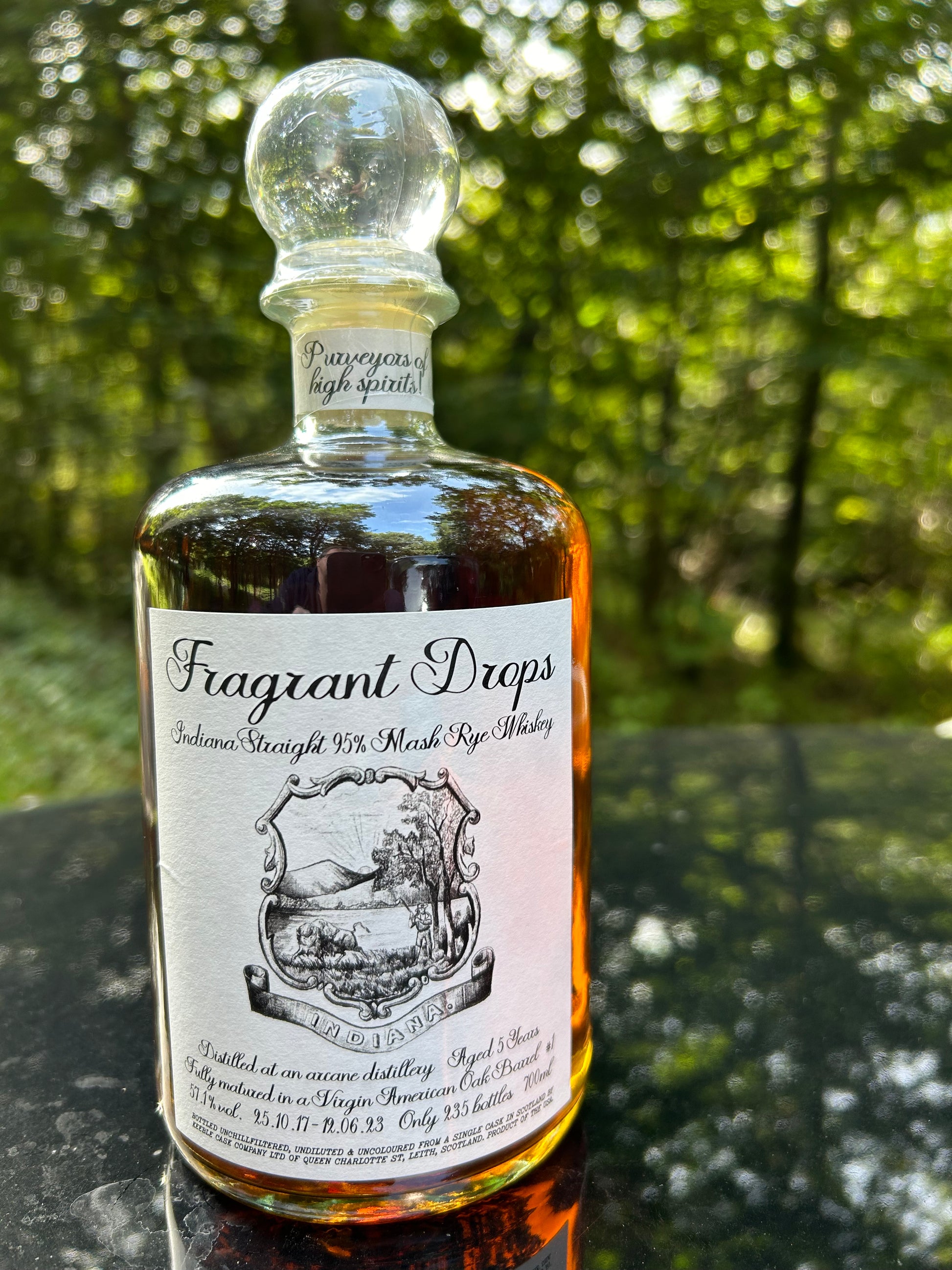 Whiskey Rye Indiana Indiana Rye 5 år 57,1%, • #1 • Virgin American Oak Barrel Fragrant Dro ...