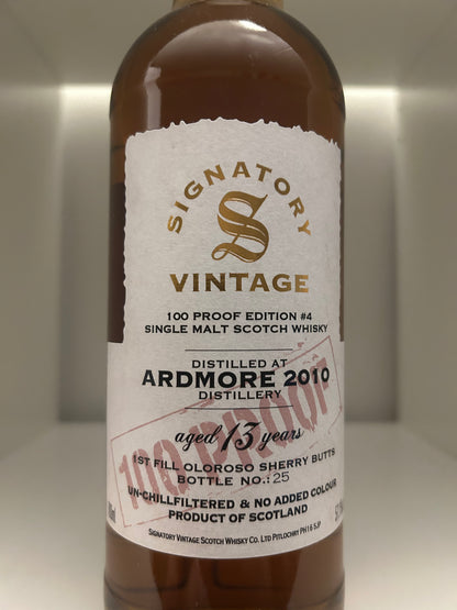 Ardmore 13 år 2010 57,1% 1 fill. Oloroso Sherry Cask.Signatory 100 Proff