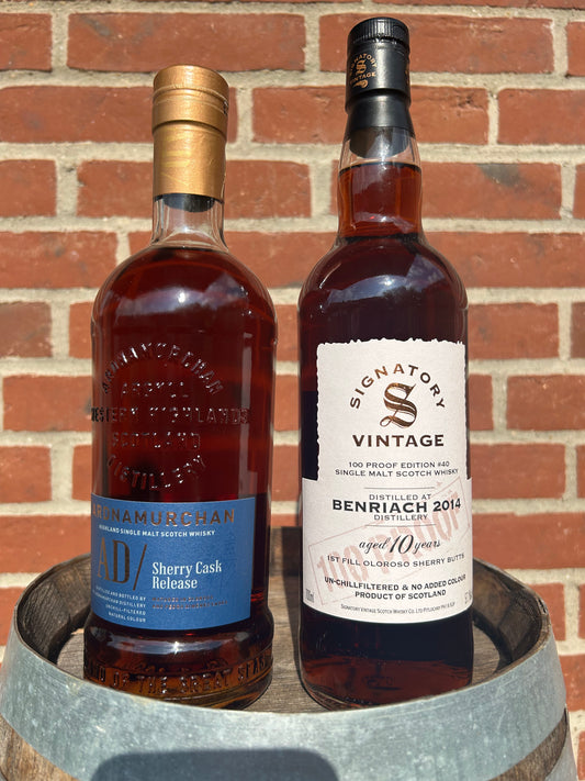 🛑 Et lækkert sæt af sherrybomber 🛑 BenRiach 10 år  Signatory &  Ardnamurchan Sherry Cask Release 2024