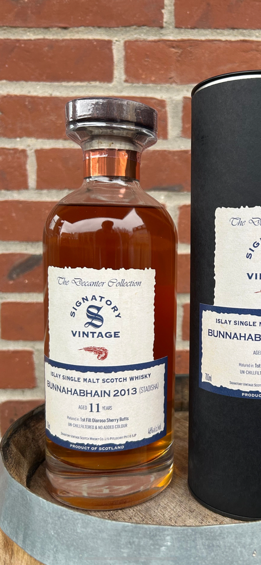 Decanter sæt Bunnahabhain (Staoisha) 2013 11 år 46% & Ben Nevis 2014 9 år 46% Ibisco  Signatory