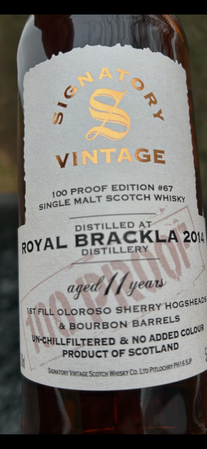 Royal Brackla 2014 11 år 57,1% 100 #67  Proof Signatory