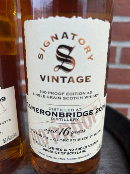 1 sæt Signatory 100 Proof grain aftapninger Cameronbridge & North British