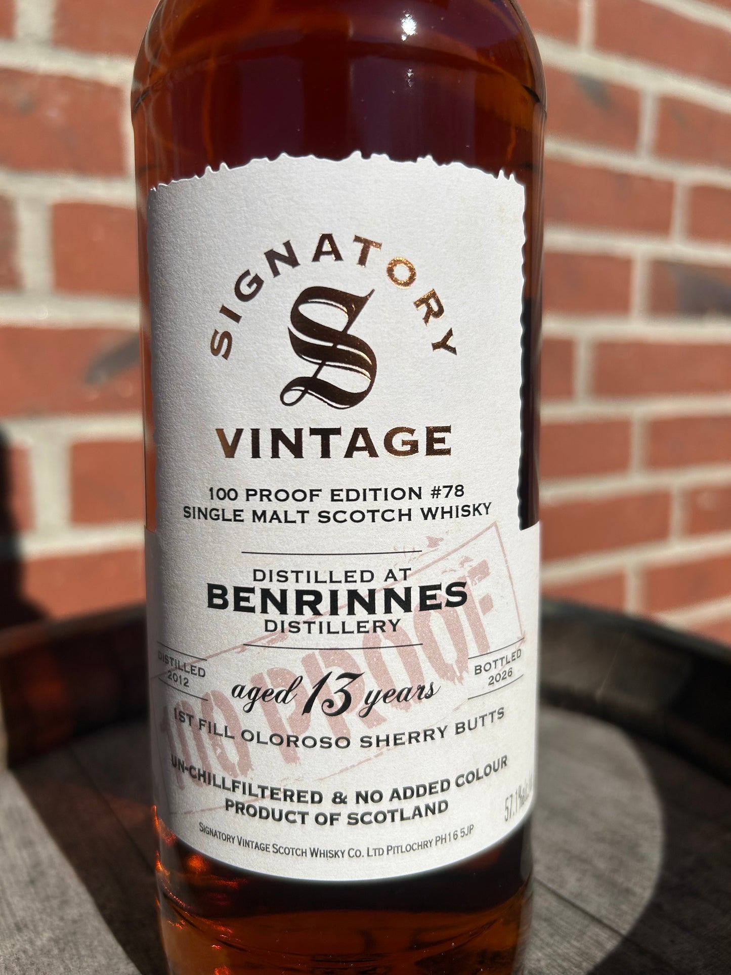 Benrinnes 2012 13 år 57,1% #78 100 Proof Signatory