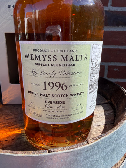 Glenrothes 1996 23 år 46% My Lovely Valentine Wemyss Malt