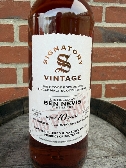 Ben Nevis 2015 10 år 57,1% 100 Proof Edition #80 Signatory