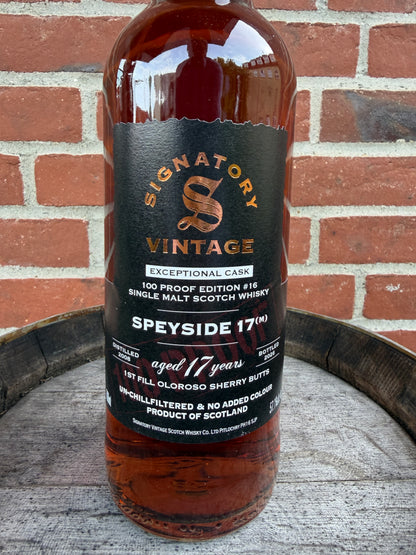 Speyside (M) 17 år 57,1% 100 Proof Exceptional Cask #16 Signatory