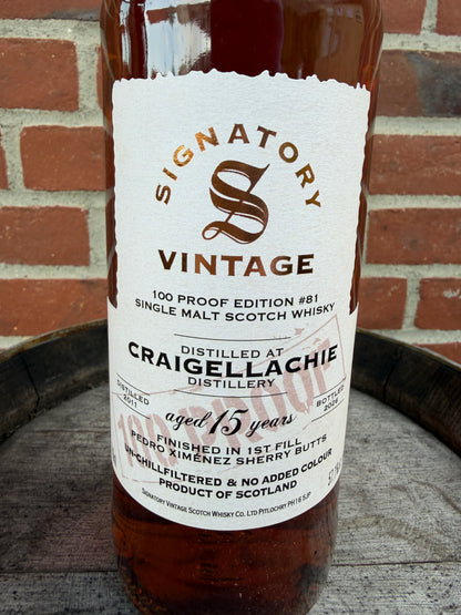 Craigellachie 2011  15 år 57,1% 100 Proof Edition #81 Signatory