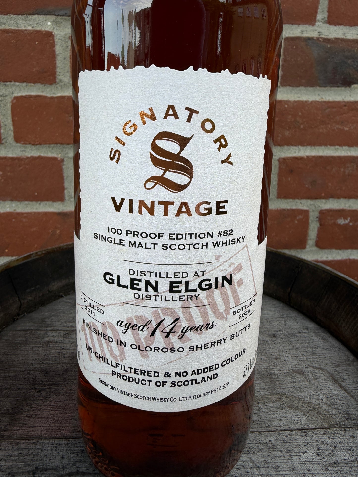 Glen Elgin 2011  14 år  57,1%  100 Proof Edition #82 Signatory