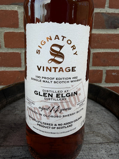 Glen Elgin 2011  14 år  57,1%  100 Proof Edition #82 Signatory