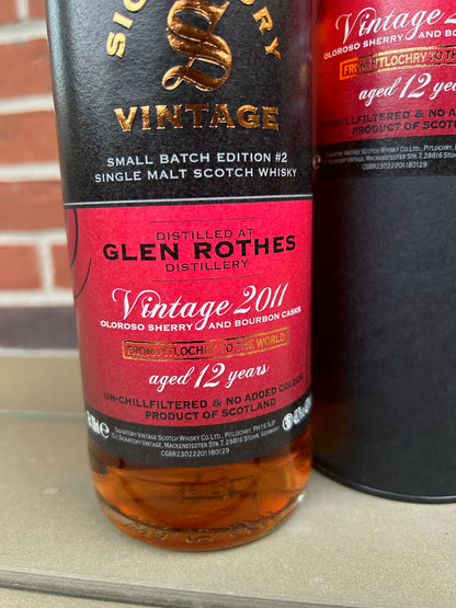 Glen Rothes 12 år 48,2%  2011 - Small Batch Edition #2 (Signatory) Whisky