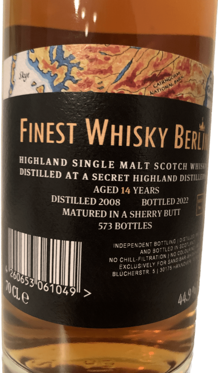 Secret Highland Distillery 2008,14 år 44,9 % sherry butt. Glen Garioch
